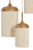 Light & Living Hanging lamp 3L Ø35x32 cm DANIALO wood prnt natrl+rope cream - afbeelding 3