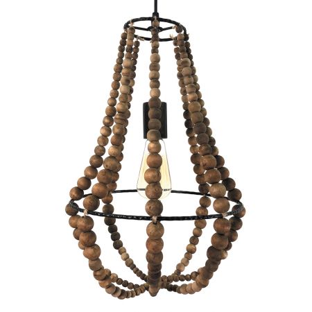 Hanglamp kralen D30x50cm natural - afbeelding 2