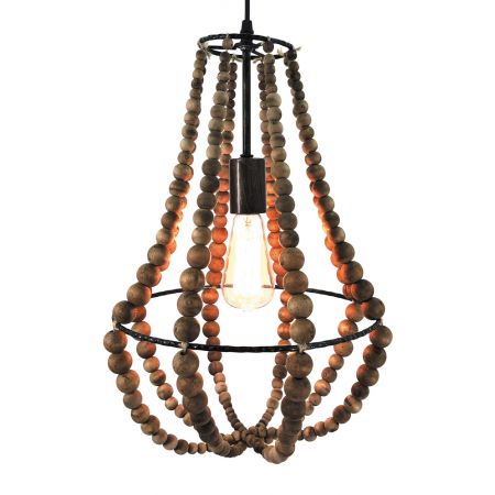 Hanglamp kralen D30x50cm natural - afbeelding 4