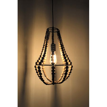 Hanglamp kralen D30x50cm natural - afbeelding 6
