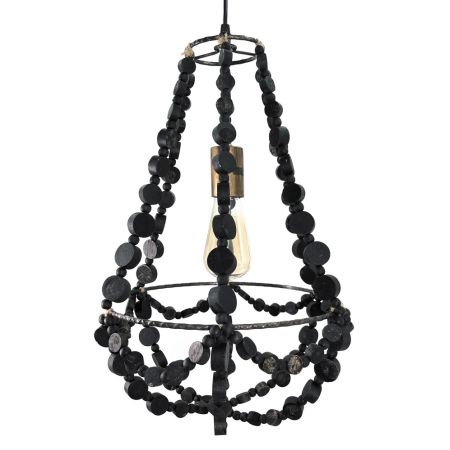 Hanglamp kralen D30x50cm zwart - afbeelding 2