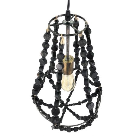 Hanglamp kralen D30x50cm zwart - afbeelding 3