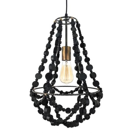 Hanglamp kralen D30x50cm zwart - afbeelding 1