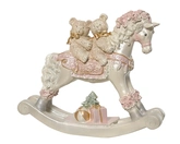 Hobbelpaard polyresin L7b25.50h21cm roze