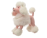 Hond polyester L30b15h40cm roze/warm wit