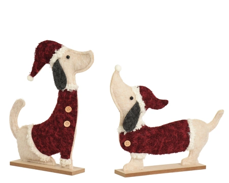 Hond stof L16b5h23.50cm beige a2
