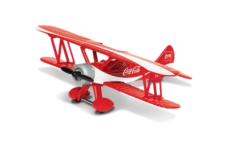 Hornby Coca-Cola kerstdorpminiatuur stearman vliegtuig 12,6 x 10 x 6 cm