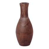 Houten vaas Zwart gebrand D7x31,5