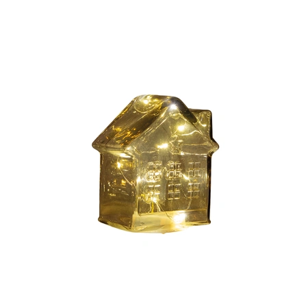 Huisje 10led 12.5x7.5x14cm amber