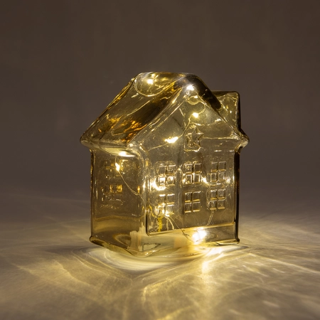 Huisje 10led 12.5x7.5x14cm amber