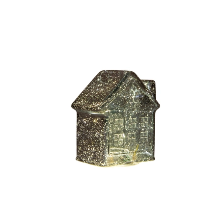 Huisje 10led 12.5x7.5x14cm antrac