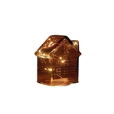 Huisje 10led 12.5x7.5x14cm bordeaux