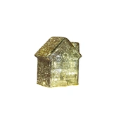 Huisje 10led 12.5x7.5x14cm goud