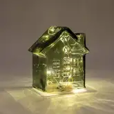 Huisje 10led 12.5x7.5x14cm groen