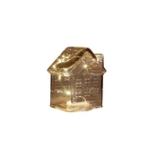 Huisje 10led 12.5x7.5x14cm roze
