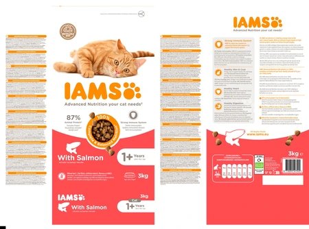 Iams cat adult salmon 3kg - afbeelding 4