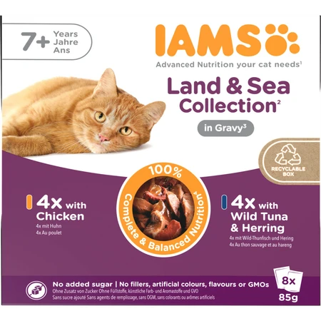 IAMS Delights Senior Land & Sea Gravy Multipack 8 x 85 gr
