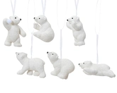 Decoris hangornament kunststof witte ijsbeer 8 cm