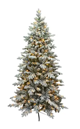 Janga hinged tree snowy prelit - 1602 tips - H 180 x D 125 cm - 300L - incl. dim