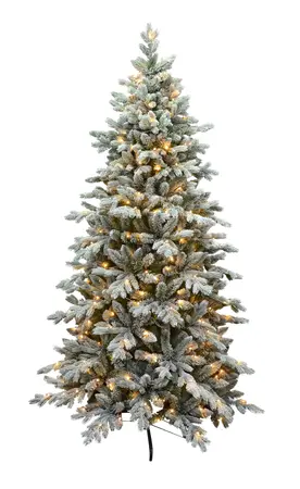 Janga hinged tree snowy prelit - 2278 tips - H 240 x D 154 cm - 650L - incl. dim
