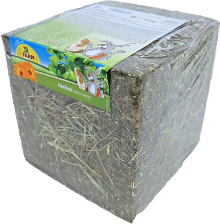 JR Farm knaagdier hooiblok met bloemen 450 gram 19740