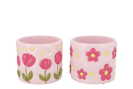 Juul Pink Pot Flower 14X14X13Cm