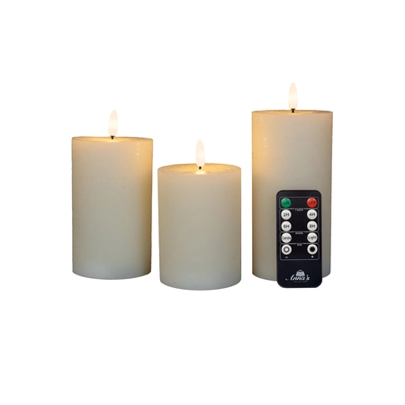Kaars 3d d7.5h10/12.5/15cm ivr s3