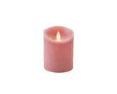 Kaars bew.vlam wax 10x7.5cm a.roze