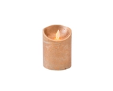 Kaars bew.vlam wax 10x7.5cm koper