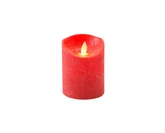 Kaars bew.vlam wax 10x7.5cm rood