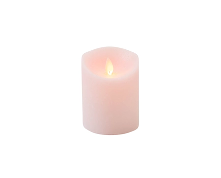 Kaars bew.vlam wax 10x7.5cm roze