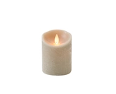 Kaars bew.vlam wax 10x7.5cm taupe
