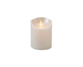 Kaars bew.vlam wax 10x7.5cm zilver