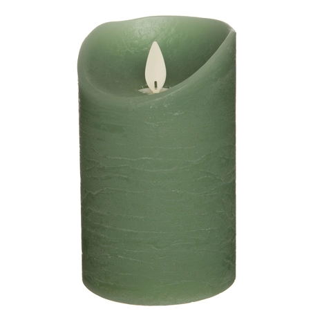 Kaars bew.vlam wax 12.5x7.5cm jade