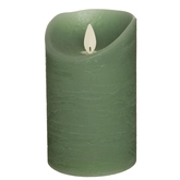 Kaars bew.vlam wax 12.5x7.5cm jade