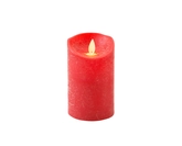 Kaars bew.vlam wax 12.5x7.5cm rood
