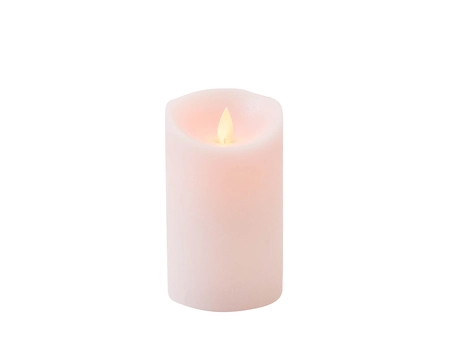 Kaars bew.vlam wax 12.5x7.5cm roze