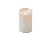 Kaars bew.vlam wax 12.5x7.5cm zilvr