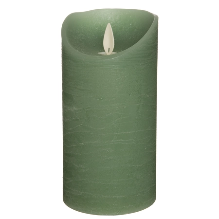 Kaars bew.vlam wax 15x7.5cm jade
