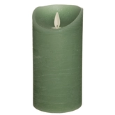 Kaars bew.vlam wax 15x7.5cm jade