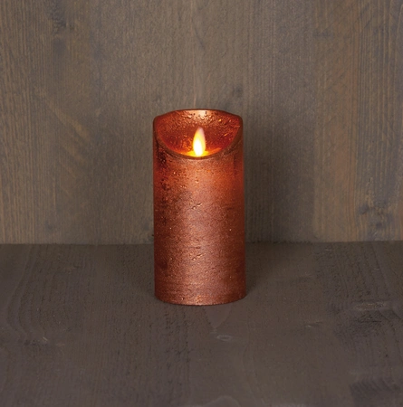 Kaars bew.vlam wax 15x7.5cm koper - afbeelding 2