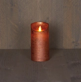 Kaars bew.vlam wax 15x7.5cm koper - afbeelding 2