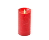 Kaars bew.vlam wax 15x7.5cm rood