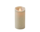 Kaars bew.vlam wax 15x7.5cm taupe