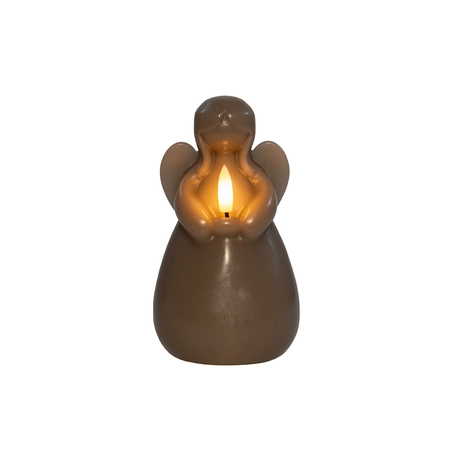 Kaars engel wax 3d vlam taupe