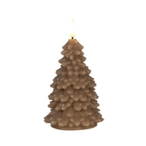 Kaars kerstboom 3d d9.5h20cm taupe