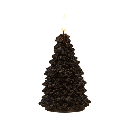 Kaars kerstboom 3d d9.5h20cm zwart