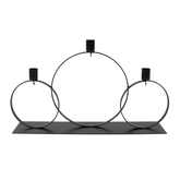 Kandelaar 3-ring + hook B 40 x H 25 cm black - afbeelding 2