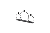 Kandelaar 3-ring met haak - B40xH25cm Zwart