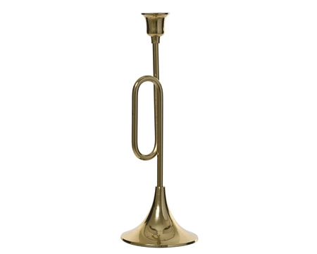 Kandelaar alu L12b12h34cm goud - afbeelding 1